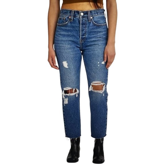 NWT Levi's Wedgie Straight 100% Cotton Premium Denim Jeans Size 27 x 28 - Picture 1 of 16